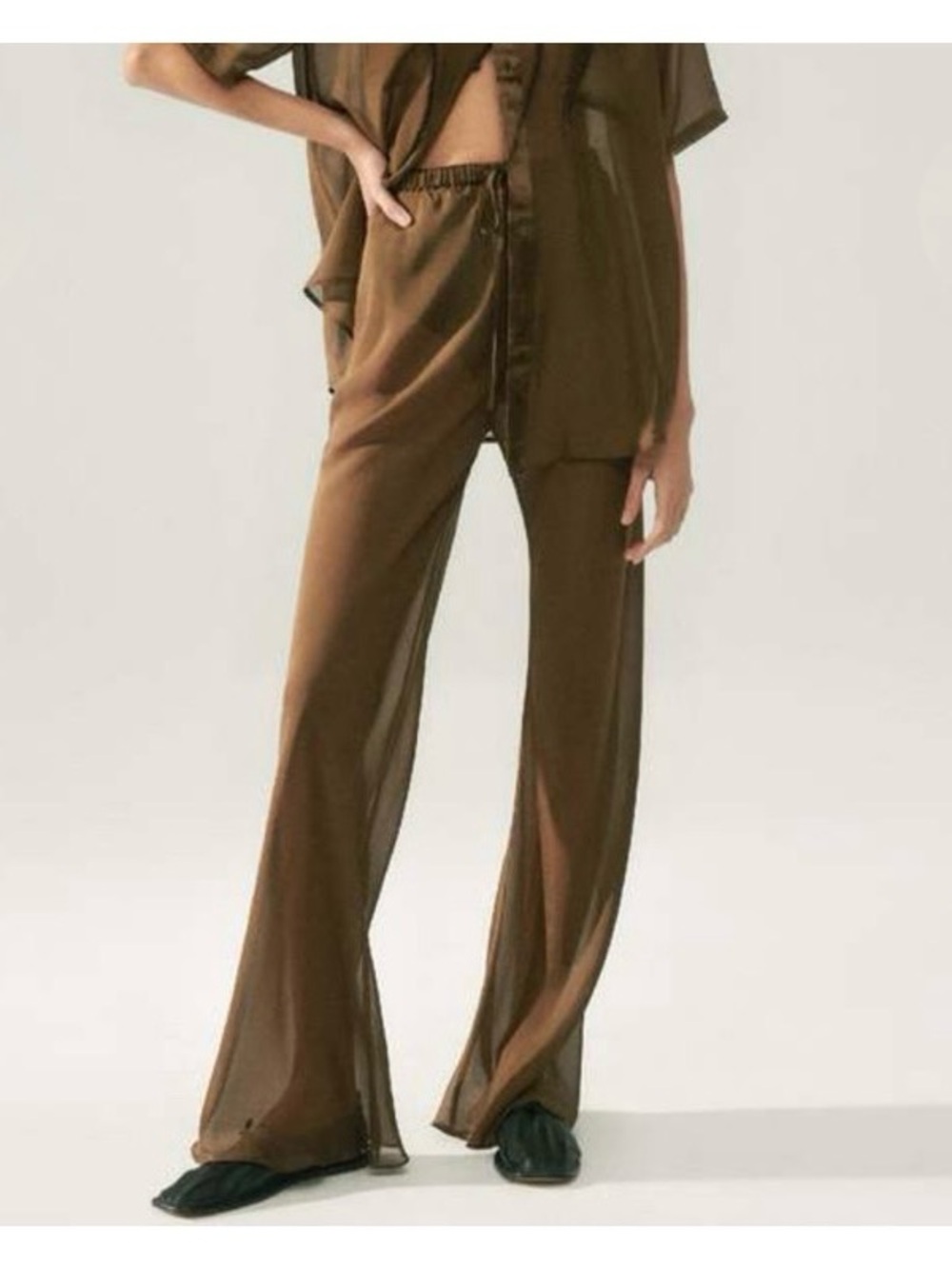 SILK LAUNDRY Chiffon BIAS Cut Pants - DARK EARTH New With Tags Size XS